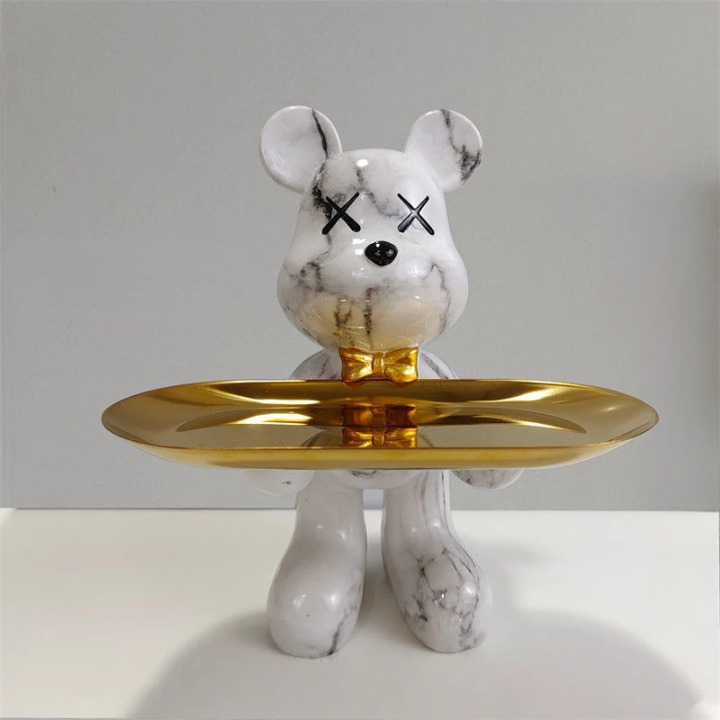 Dekorative Bären-Aufbewahrungsschale Figur
