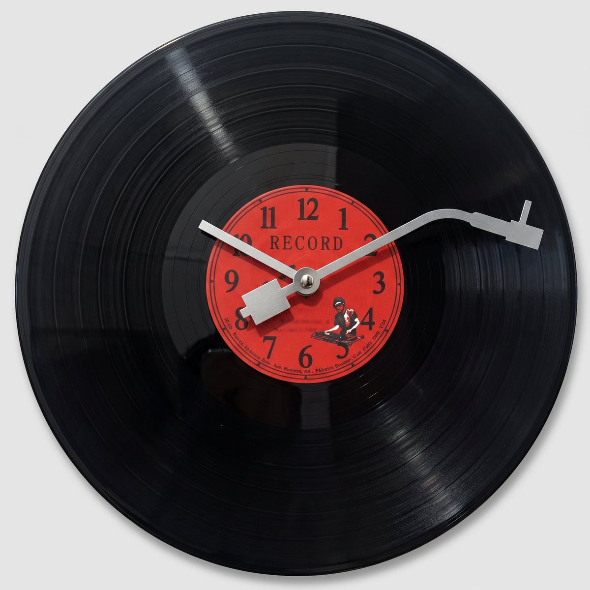 Vinylora Wanduhr im Schallplatten-Design, geräuschlos