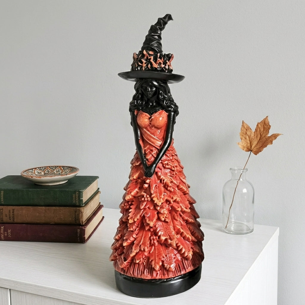 Gothic Hexenfigur mit Herbstdetails - Harz 25cm