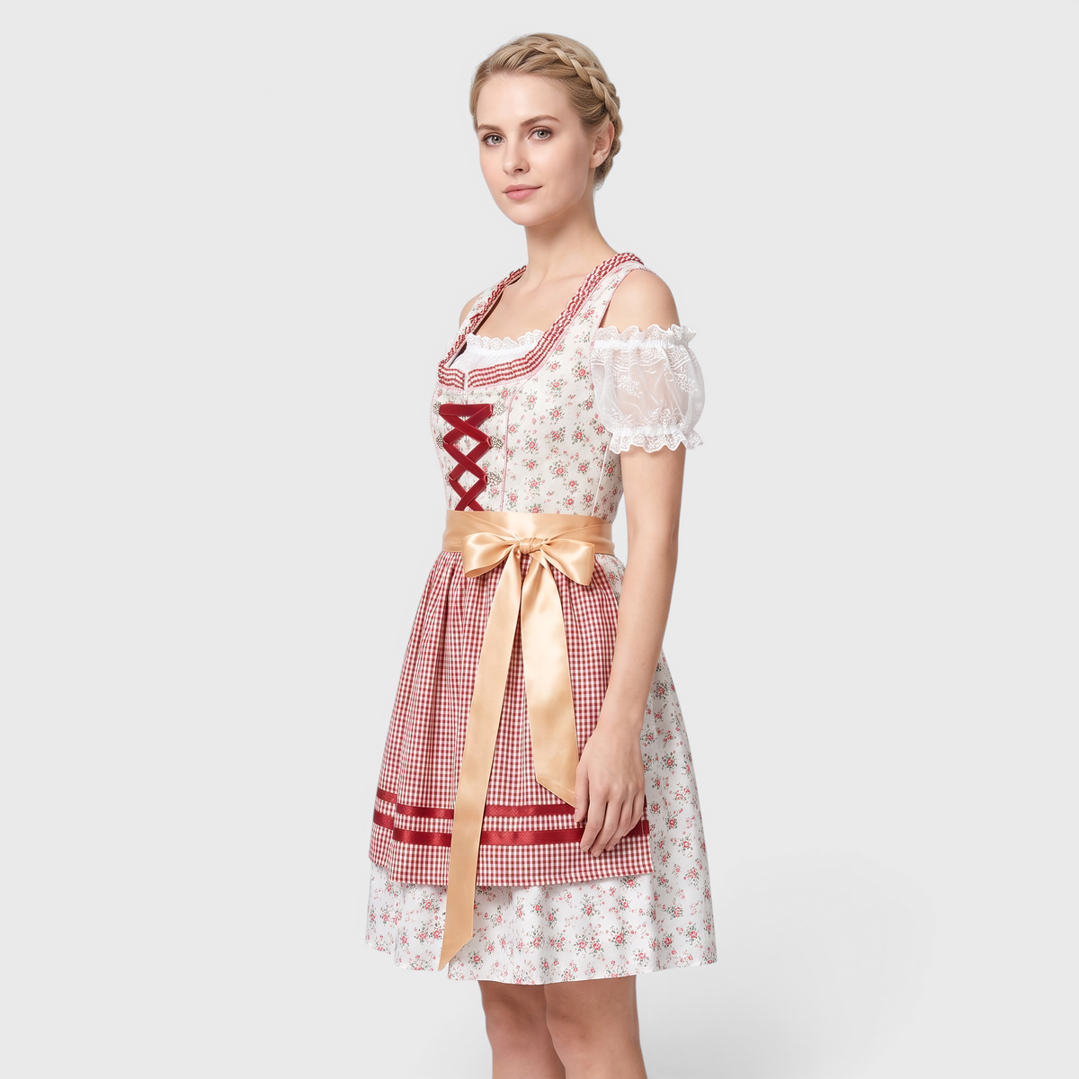 Trachtenkleid mit Korsettband und Schürze