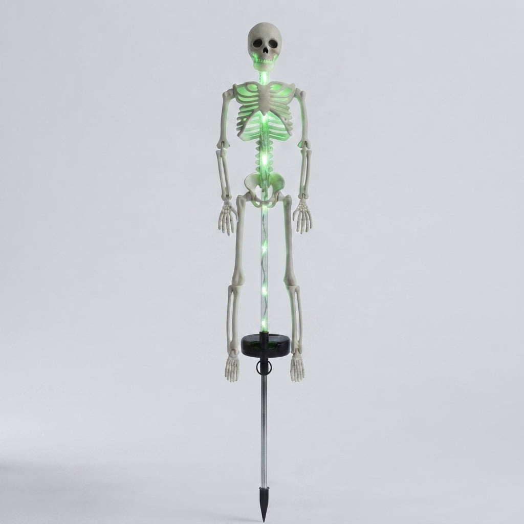 Solar-Skelett-Gartenstab mit Licht - LED Halloween Gartendeko