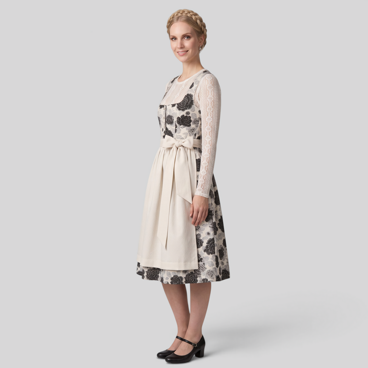 Dirndl Kurzarm mit Blumenmuster