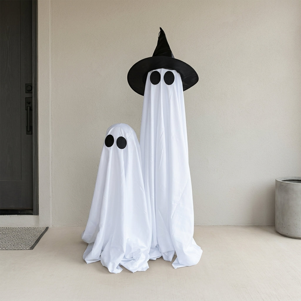 Leuchtendes Geist mit Hexenhut - LED Halloween Deko
