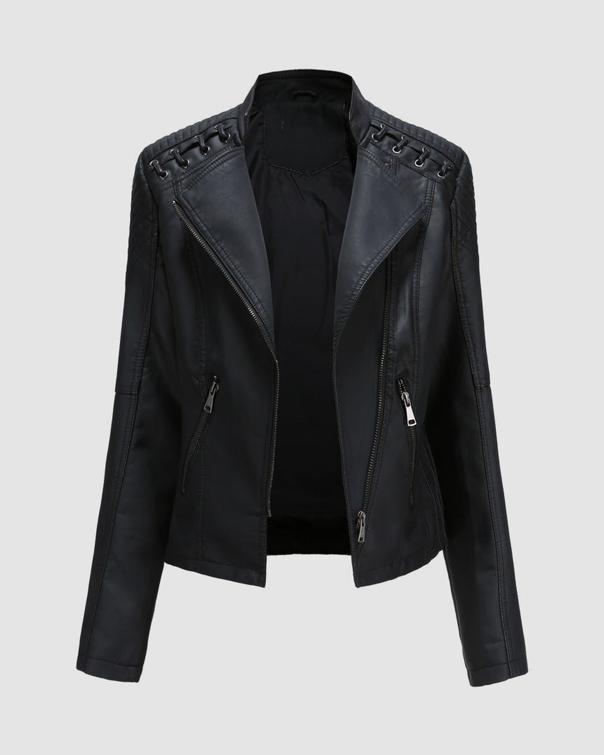 Herren Jacke aus Kunstleder in Washed-Optik in Schwarz
