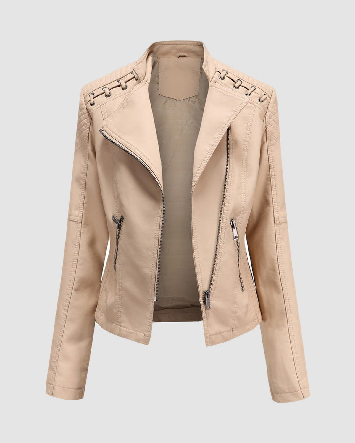 Herren Jacke aus Kunstleder in Washed-Optik in Aprikose
