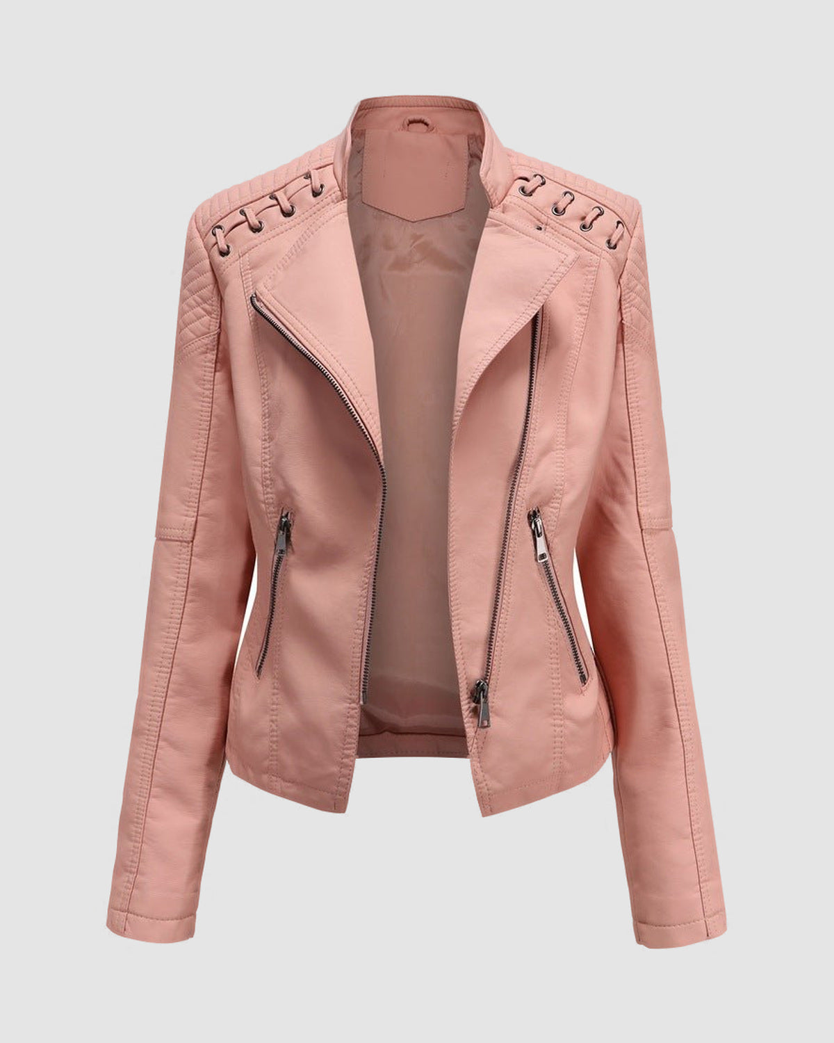 Herren Jacke aus Kunstleder in Washed-Optik in Hell-Sakura