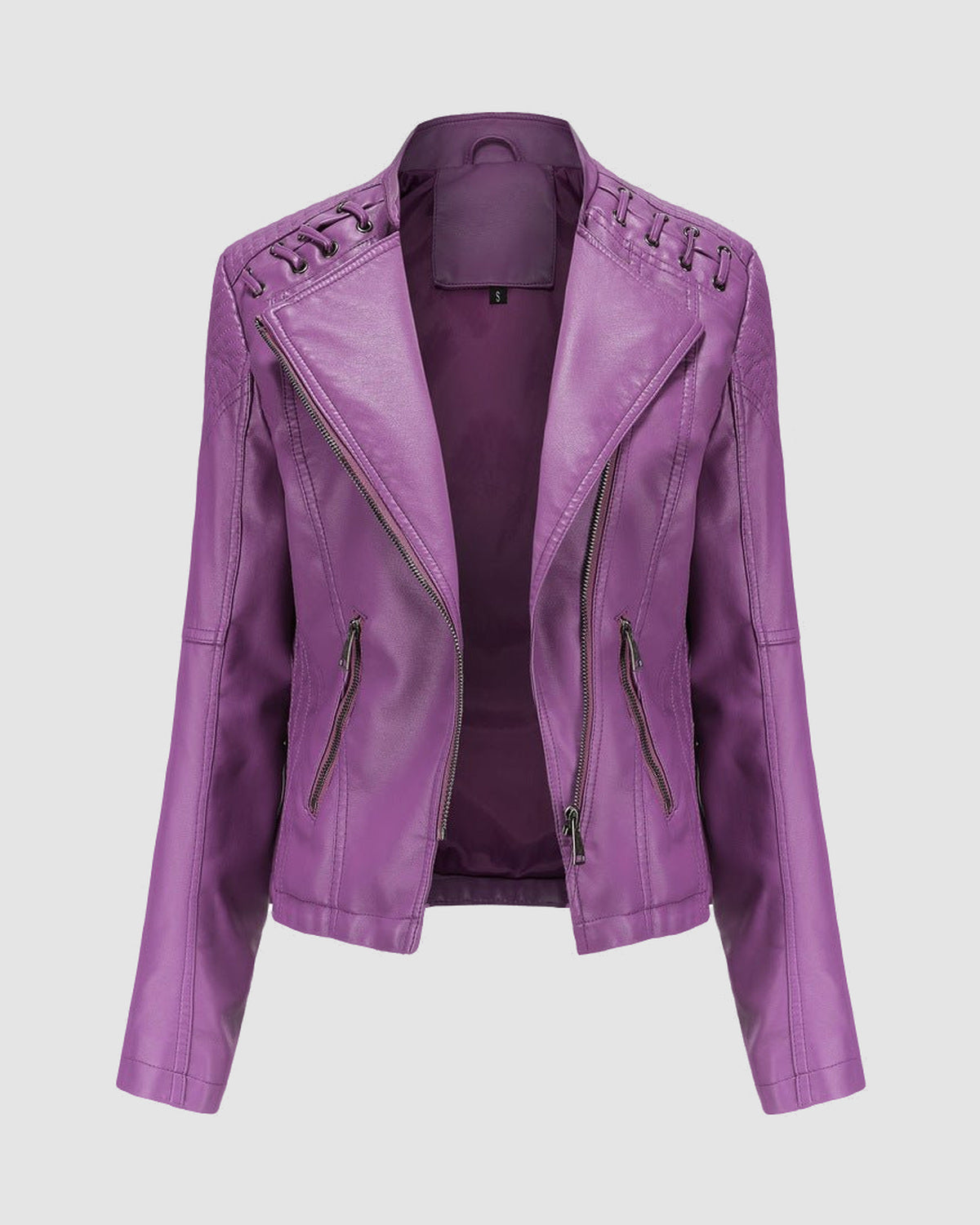 Herren Jacke aus Kunstleder in Washed-Optik in Lila