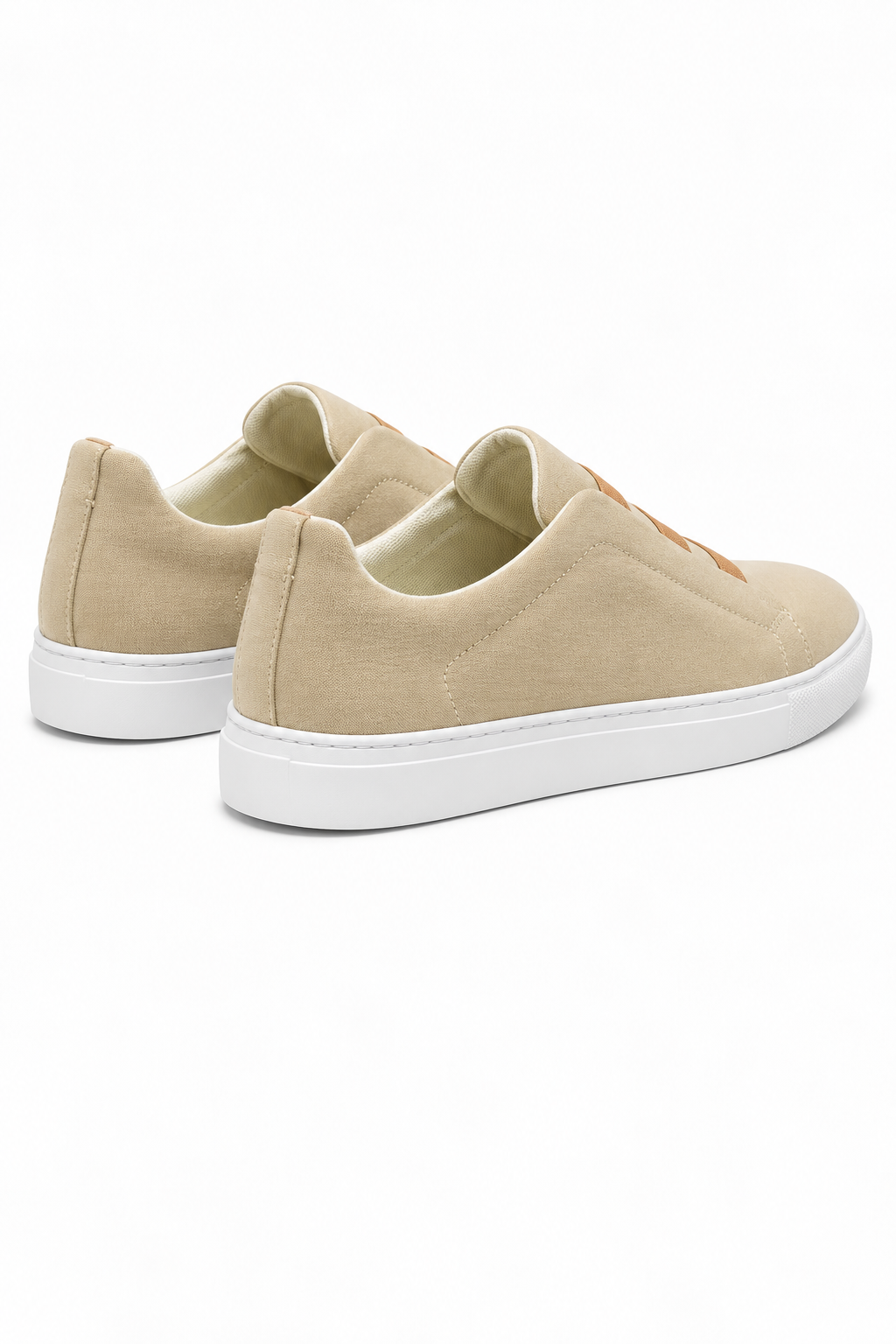 Herren Slip-On Sneaker in Khaki mit weißer Kontrastsohle
