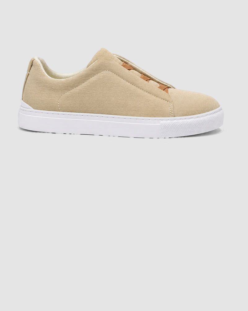 Instapsneakers voor heren met contrasterende zool – Kaki