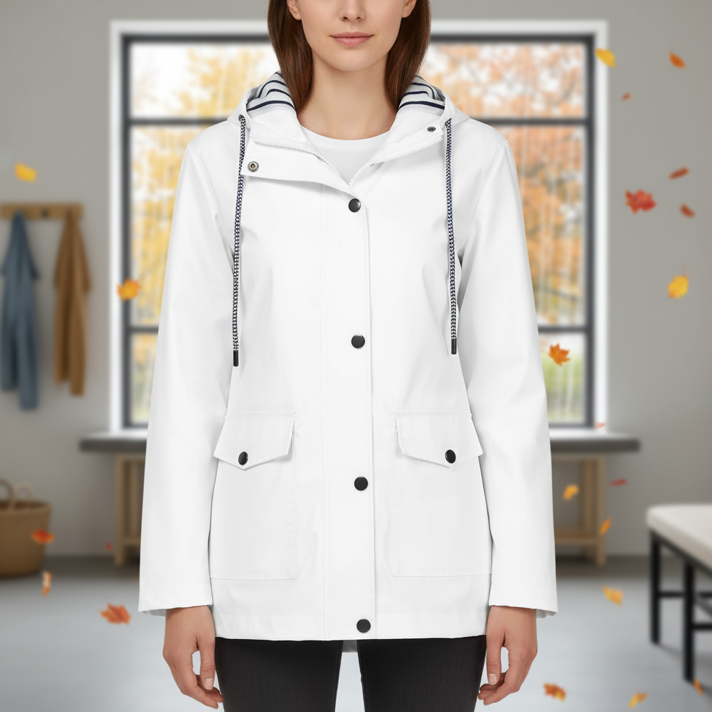 Damen Leichte Kapuzenjacke mit gestreiftem Futter