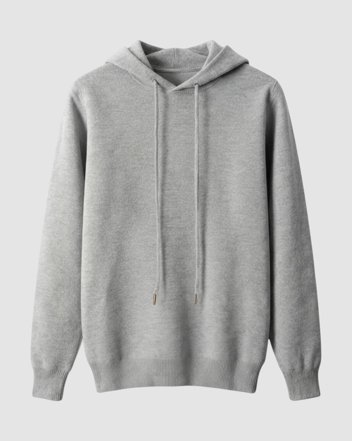Herren Hoodie aus Merinowolle mit Kapuze in Grau