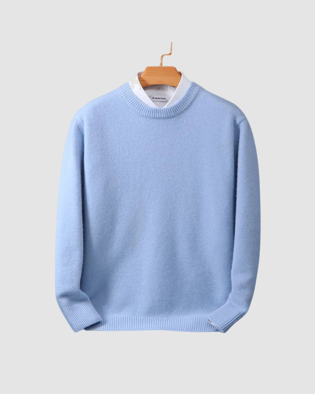 Herren Pullover aus Kaschmir-Mischung, weicher Strick in Hellblau