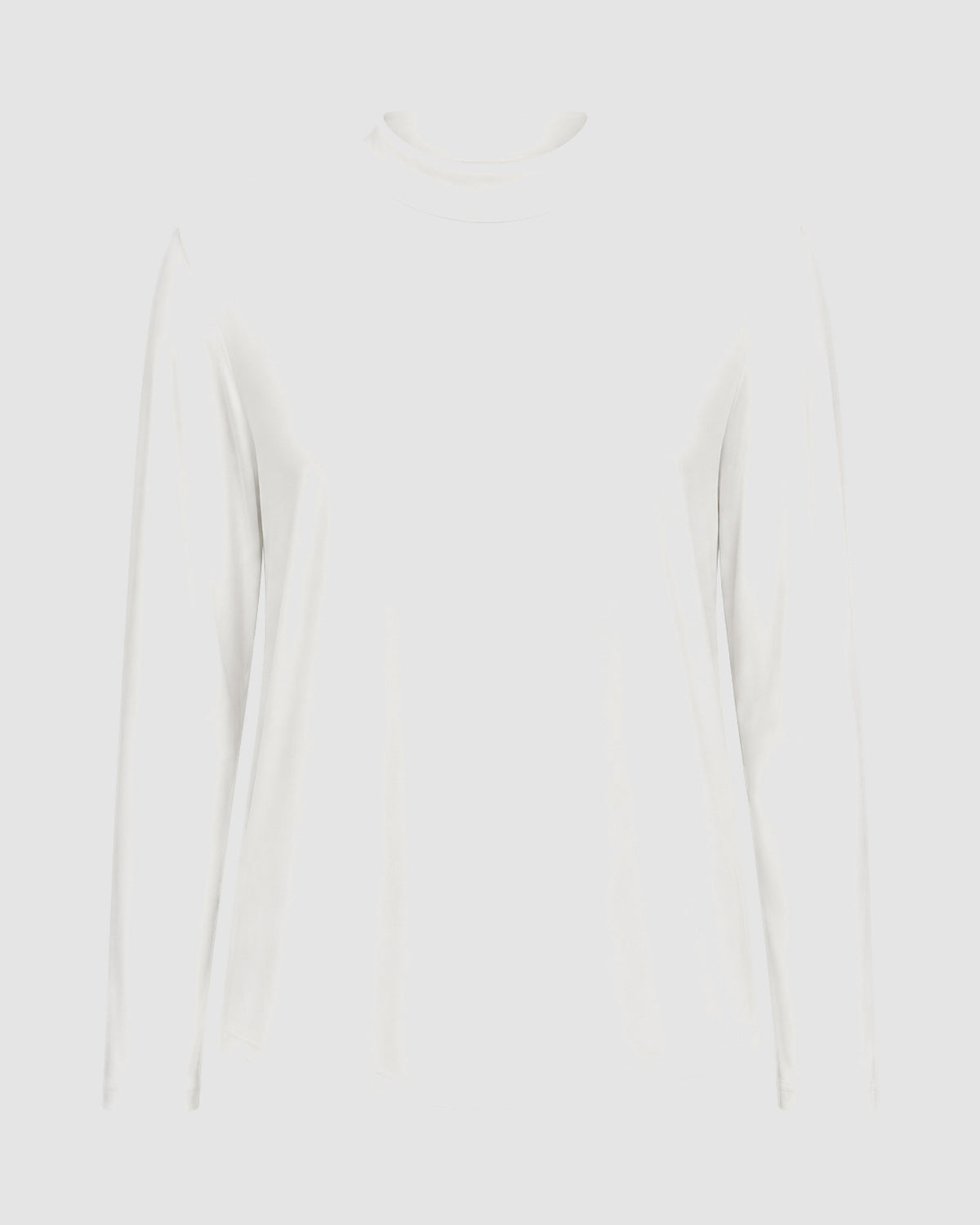 Herren Longsleeve mit Rundhals – Elfenbeinweiß in Elfenbeinweiß
