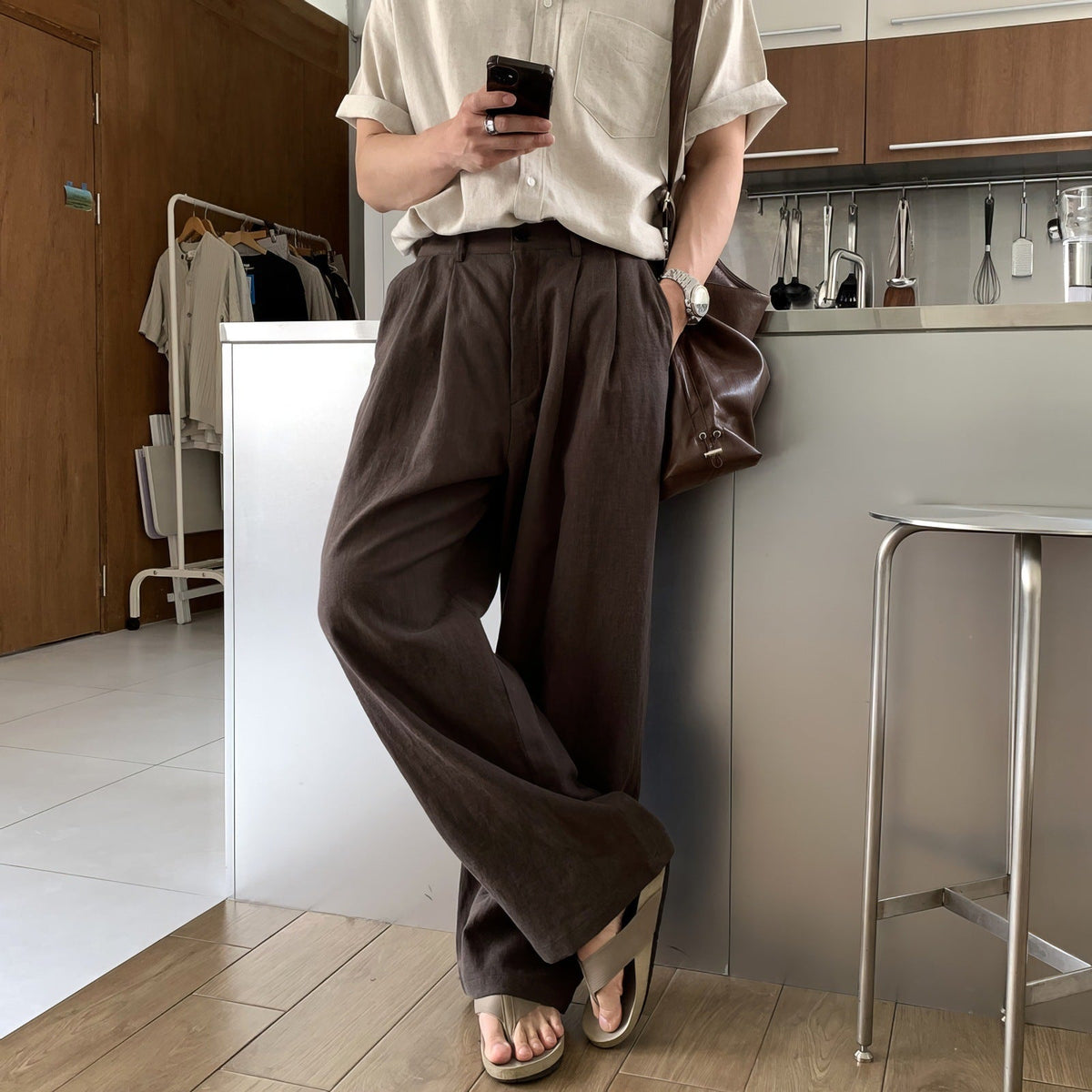 Herren Leinenhose mit weitem Bein - Luftig & bequem für den Sommer