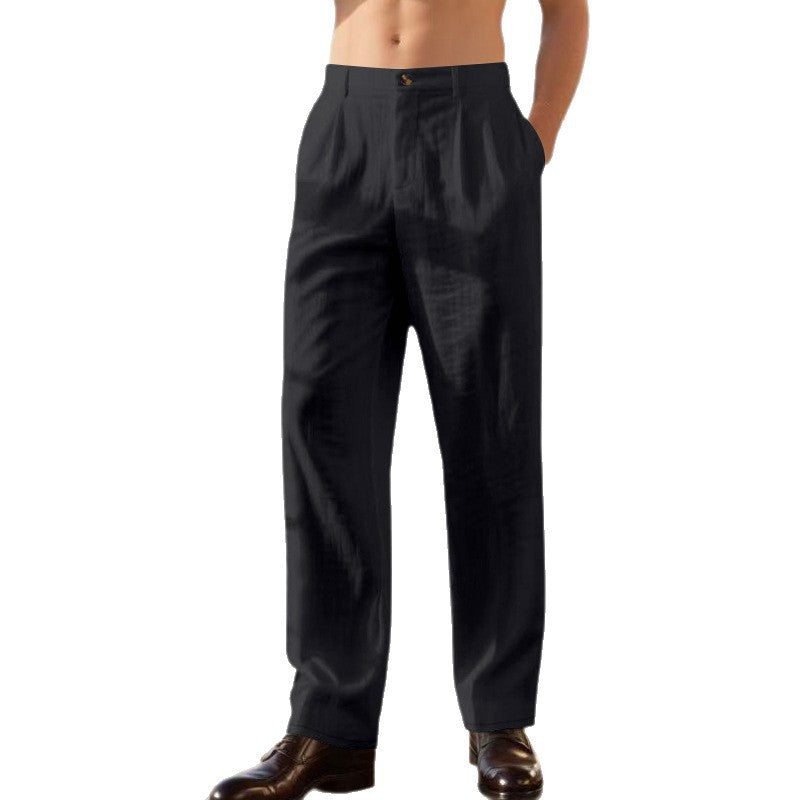 Herren Leinenhose mit weitem Bein - Sommerlich & bequem