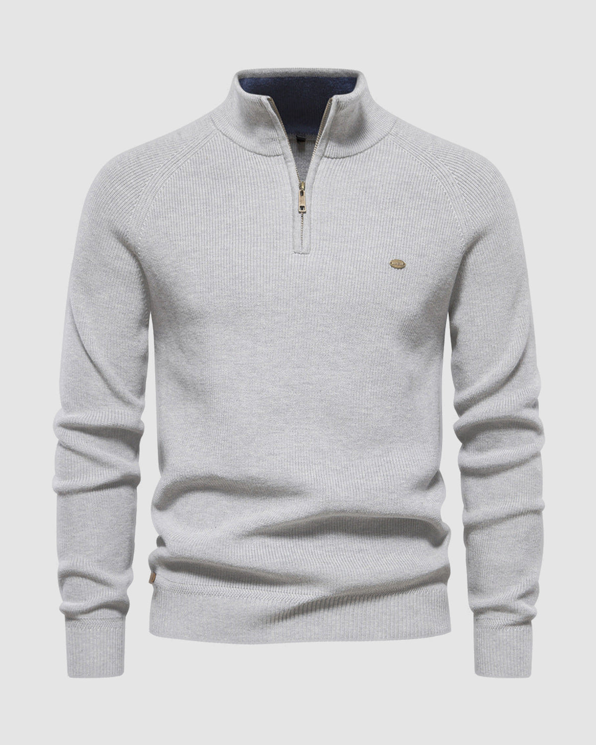 Herren Pullover mit Half-Zip in Grau