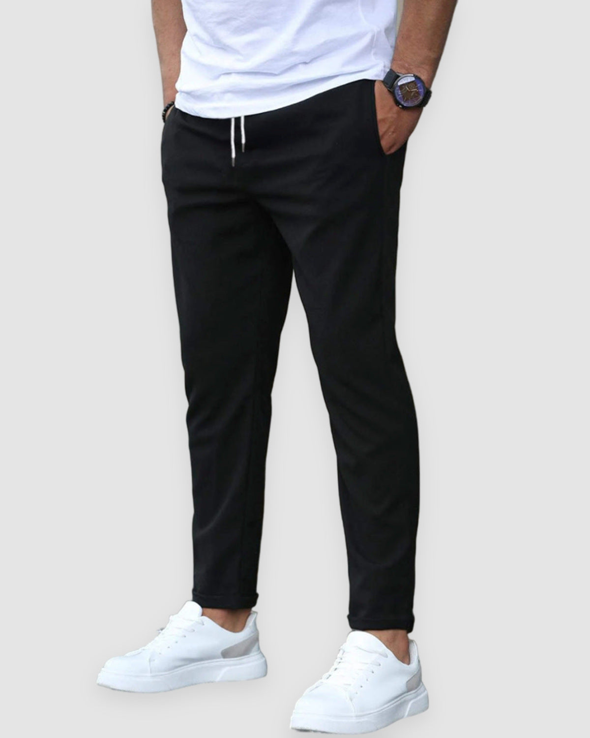 Herren Hose elastisch, bequem und modern in Schwarz