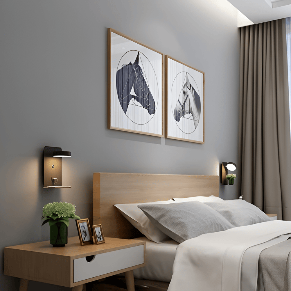 DualDelight LED-Wandlampe mit Ablage und USB-Anschluss – Ansicht 2