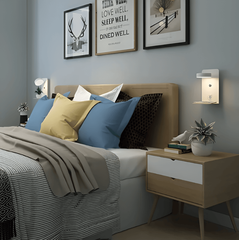 DualDelight LED-Wandlampe mit Ablage und USB-Anschluss – Ansicht 3