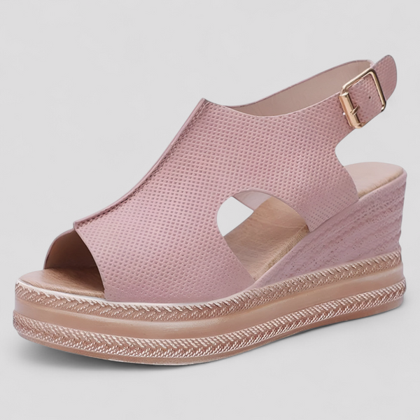 Damen Sandalen Plateau Kunstleder