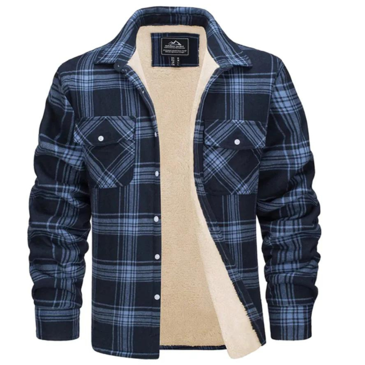 Herren Hemdjacke Kariert mit Fleecefutter