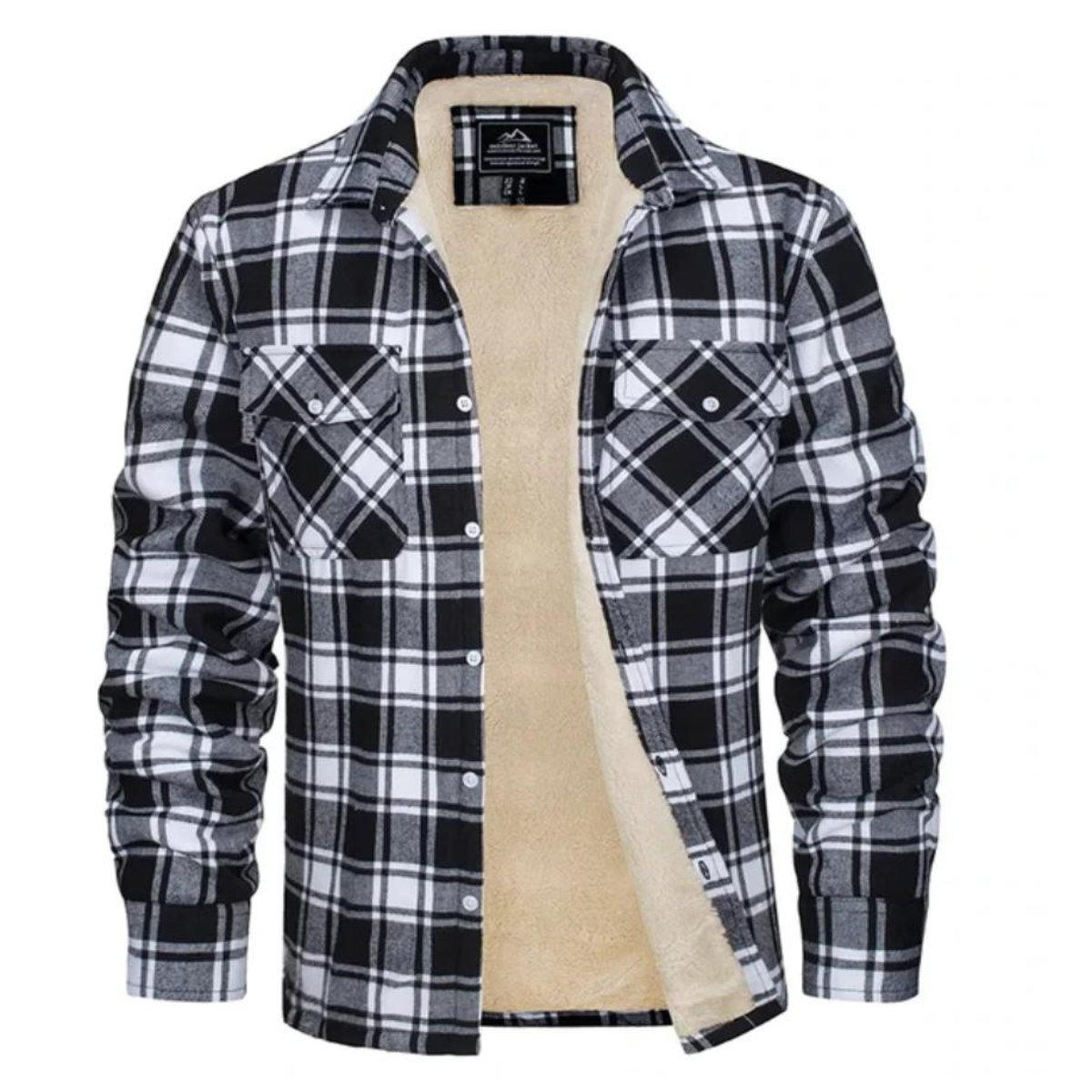 Herren Hemdjacke Kariert mit Fleecefutter