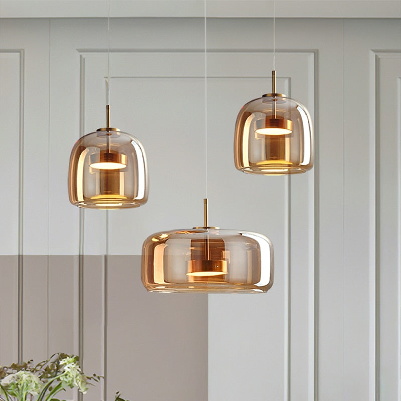 Luxus Glas & Metall Pendelleuchte – Elegante Hängeleuchte