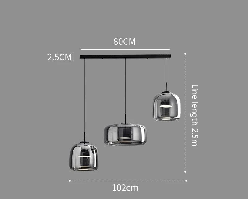 Luxus Glas & Metall Pendelleuchte – Elegante Hängeleuchte
