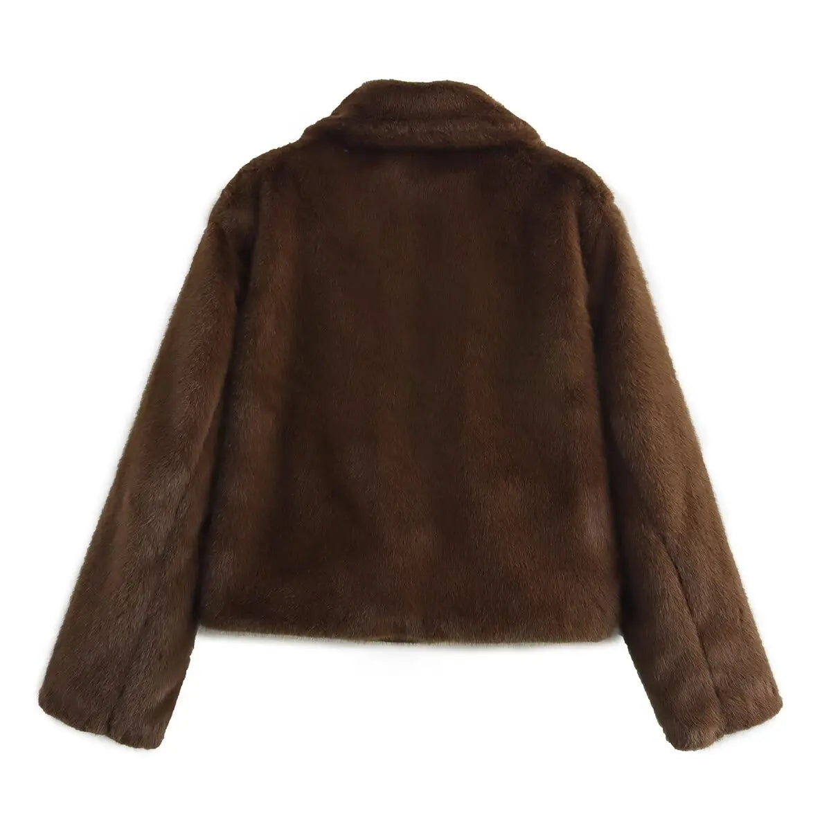 Damen Lange Jacke mit Reverskragen und Knopfdetail