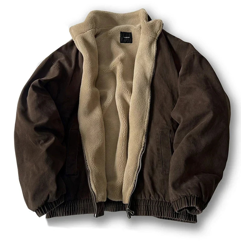 Herren Vintage Polar-Fleecejacke im Streetwear-Stil
