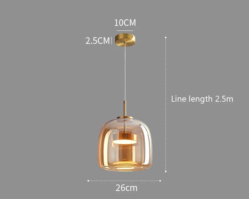 Luxus Glas & Metall Pendelleuchte – Elegante Hängeleuchte