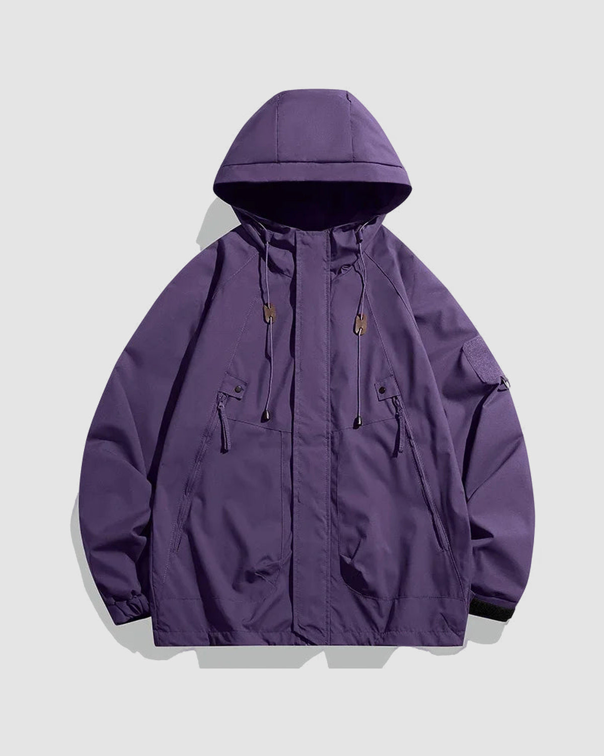 Herren Windjacke wasserdicht mit Kapuze in Lila