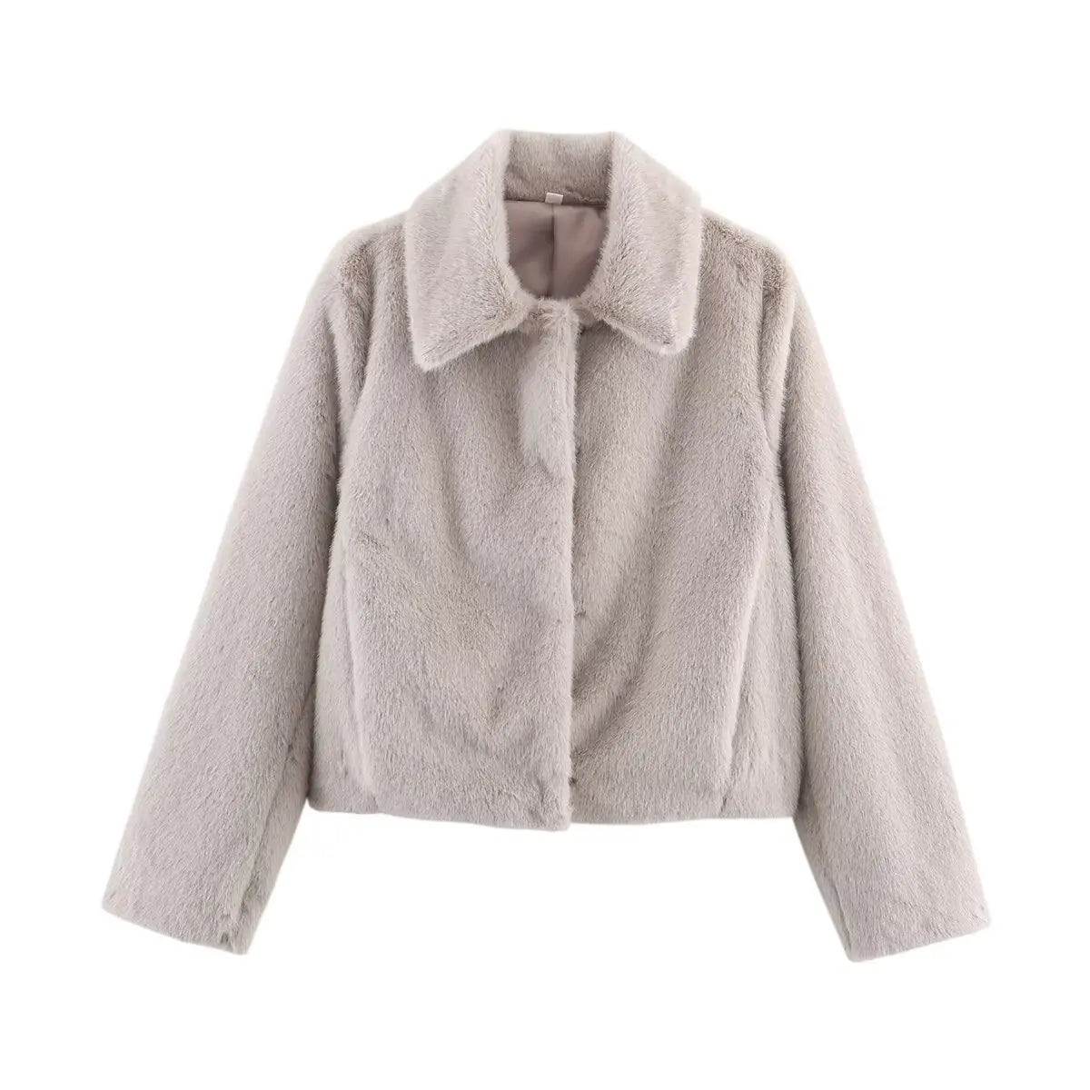 Damen Lange Jacke mit Reverskragen und Knopfdetail