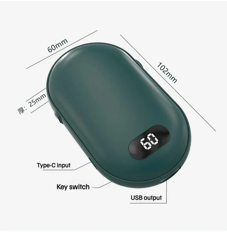 2-in-1 Wiederaufladbare Handwärmer-Powerbank – USB-Taschenwärmer