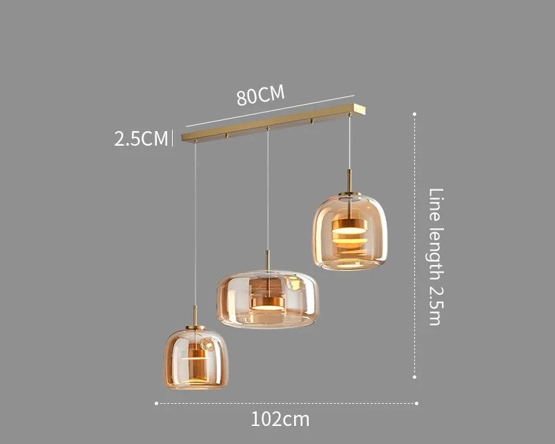 Luxus Glas & Metall Pendelleuchte – Elegante Hängeleuchte
