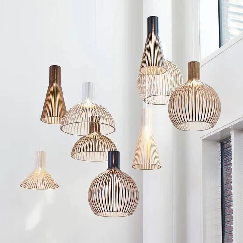 Hängelampe Organisches Holzdesign