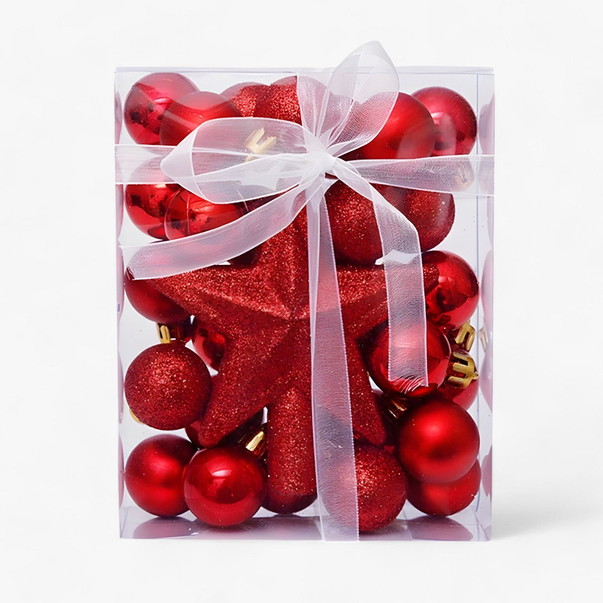 Weihnachtskugeln Set 30 Stück mit Stern