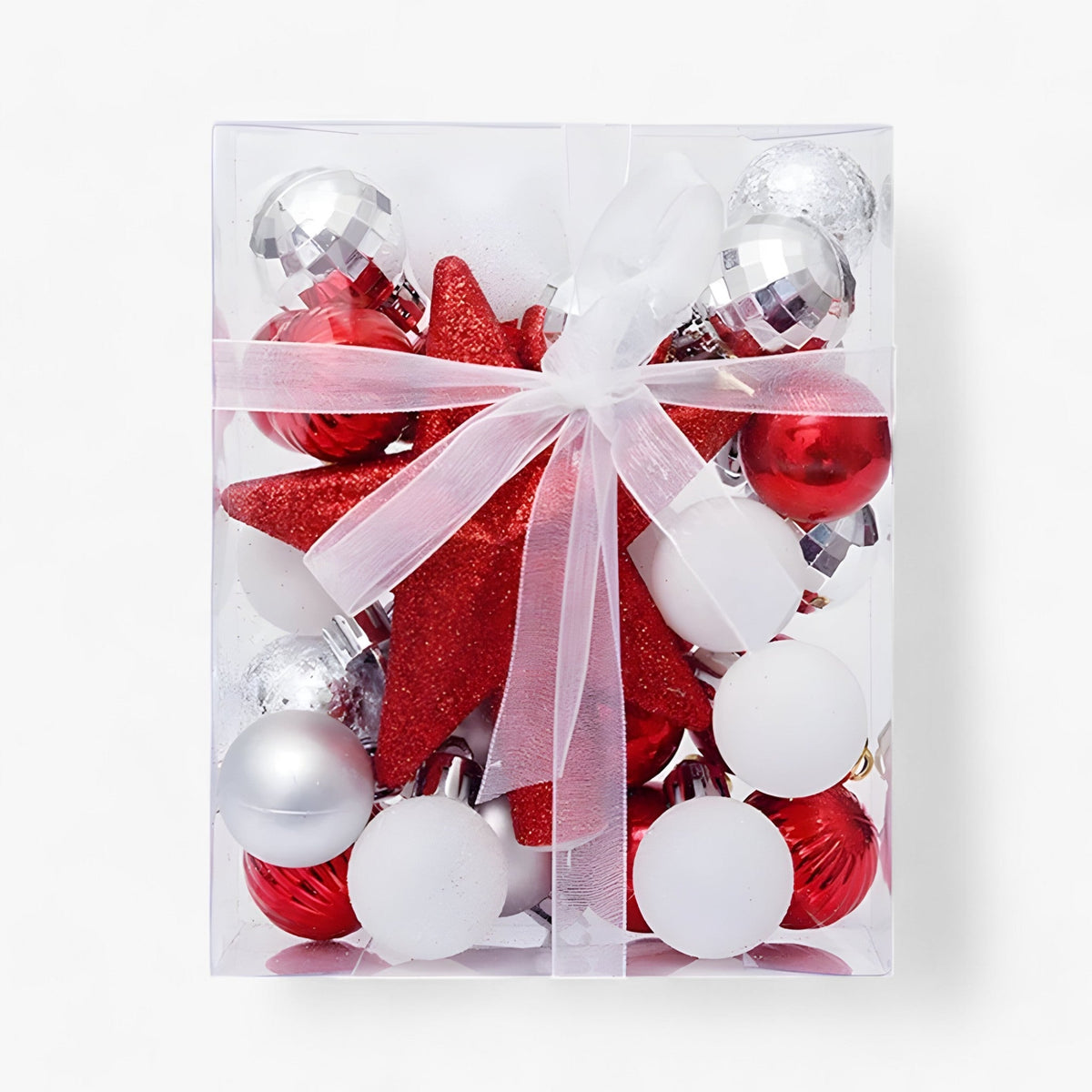 Weihnachtskugeln Set 30 Stück mit Stern