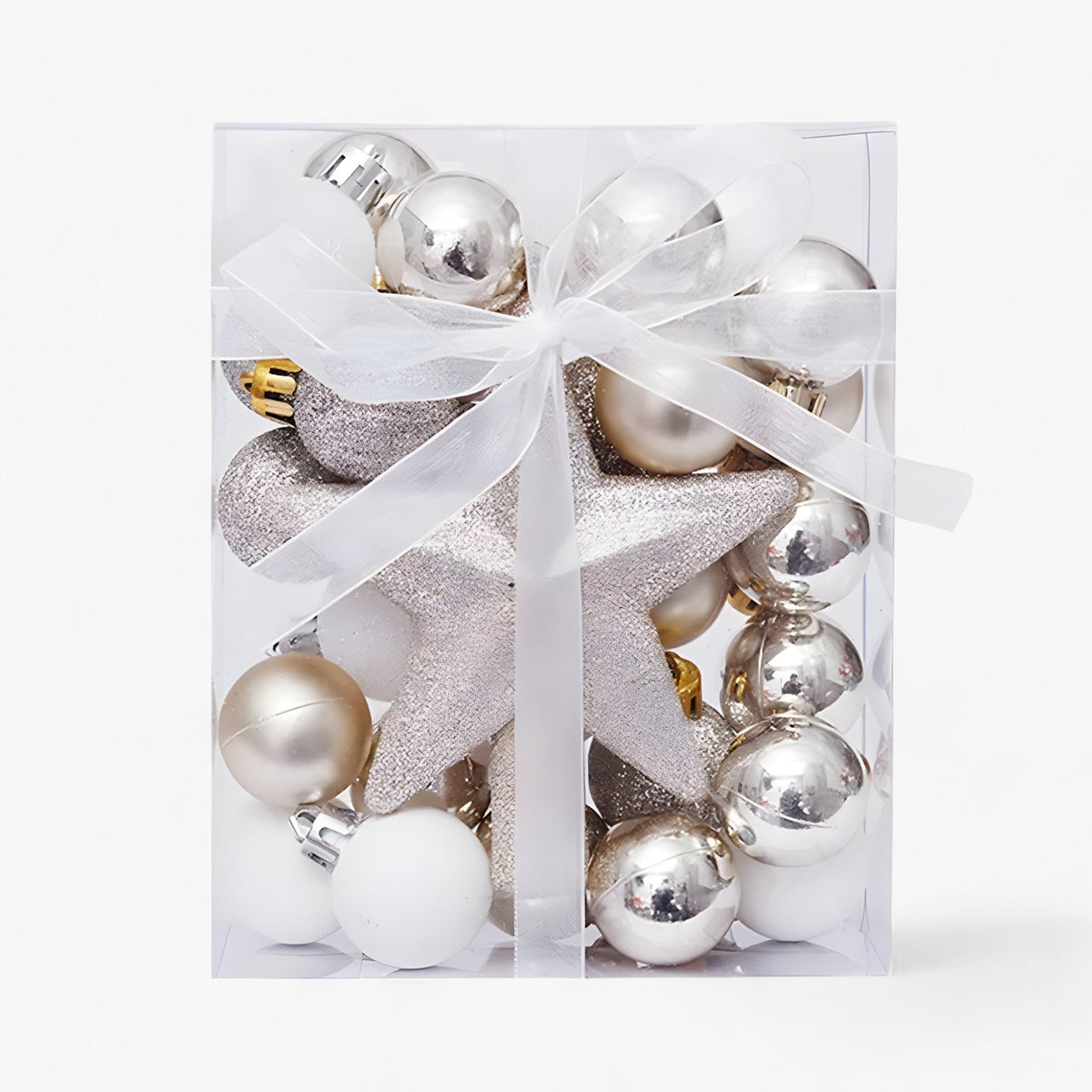 Weihnachtskugeln Set 30 Stück mit Stern