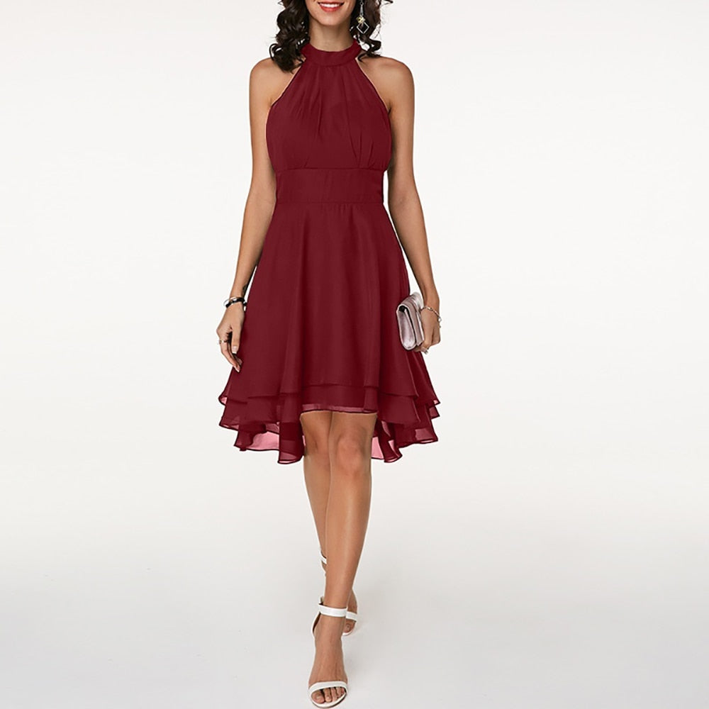 Damen Midikleid mit Plisseefalten