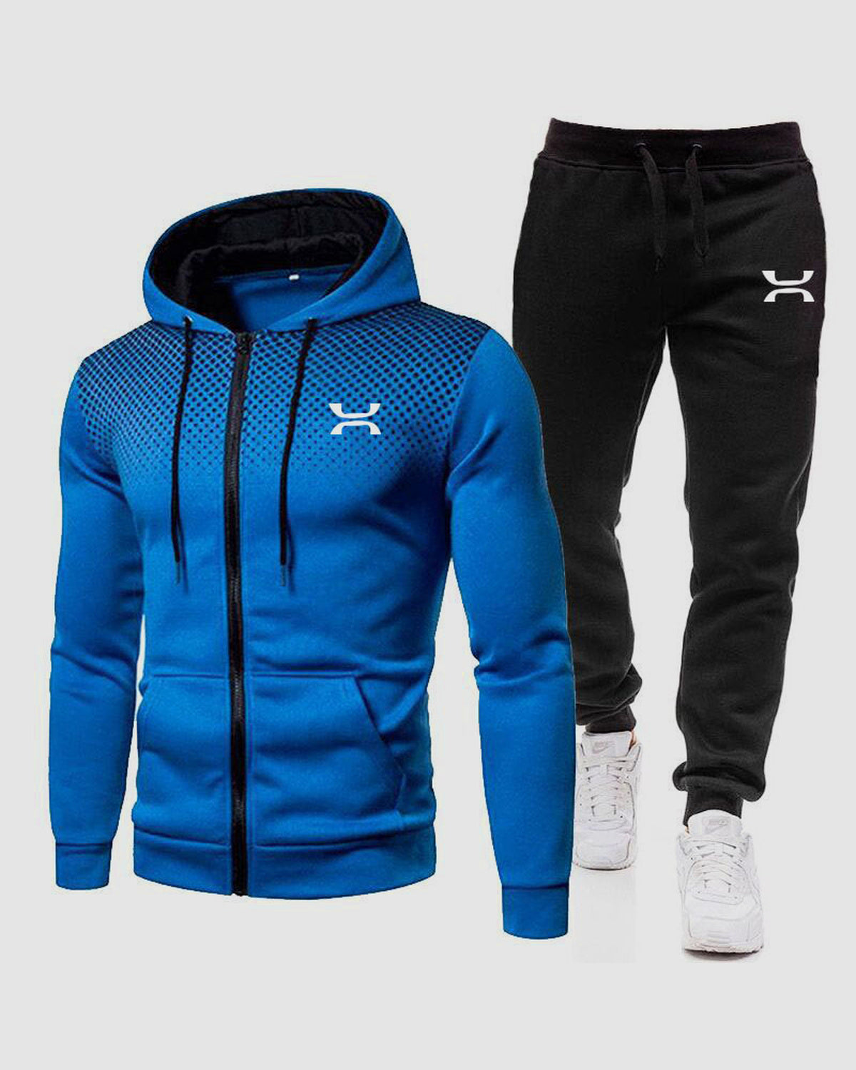 Herren Trainingsanzug mit Hoodie, 2-teilig in Blau
