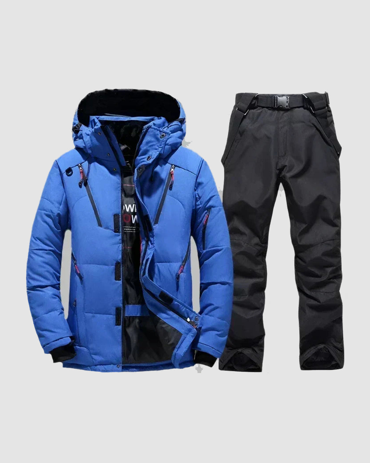 Herren Skianzug wasserdicht, warm, einteilig in Blau-Schwarz