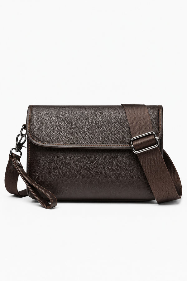 Herren Messenger- und Handgelenktasche – Braun