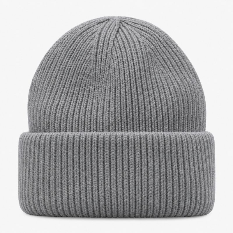 Wintermütze mit Geripptem Strickdesign und Umschlag