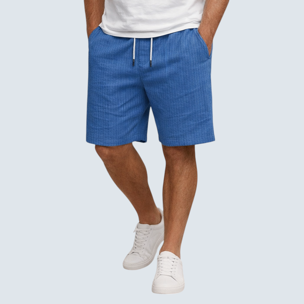 Herren Shorts Leinen Knielang