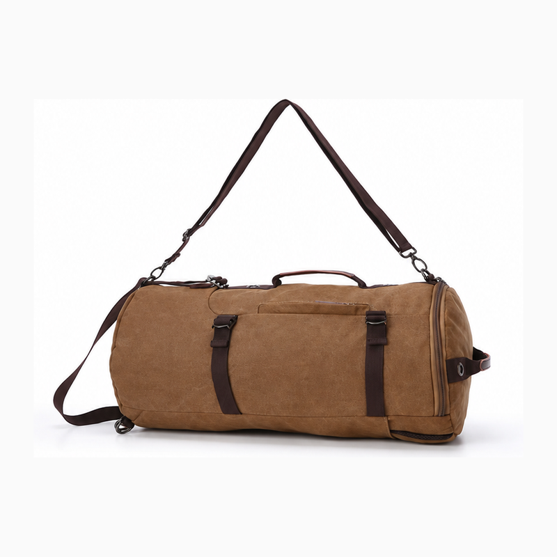 Convertible Canvas-Reisetasche und Rucksack – Braun