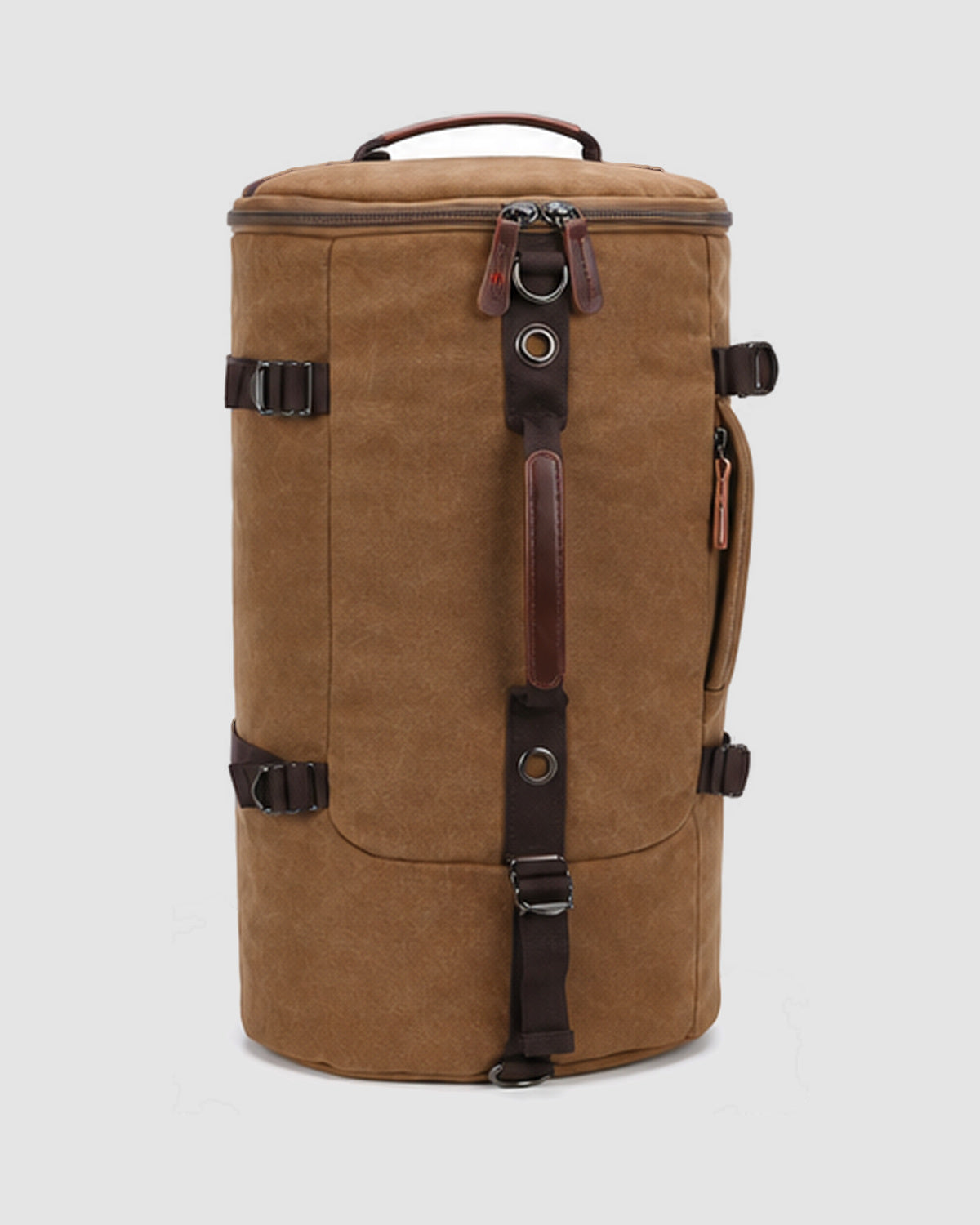 Herren Reisetasche aus Canvas, auch als Rucksack – Kaffeebraun, Bild 3