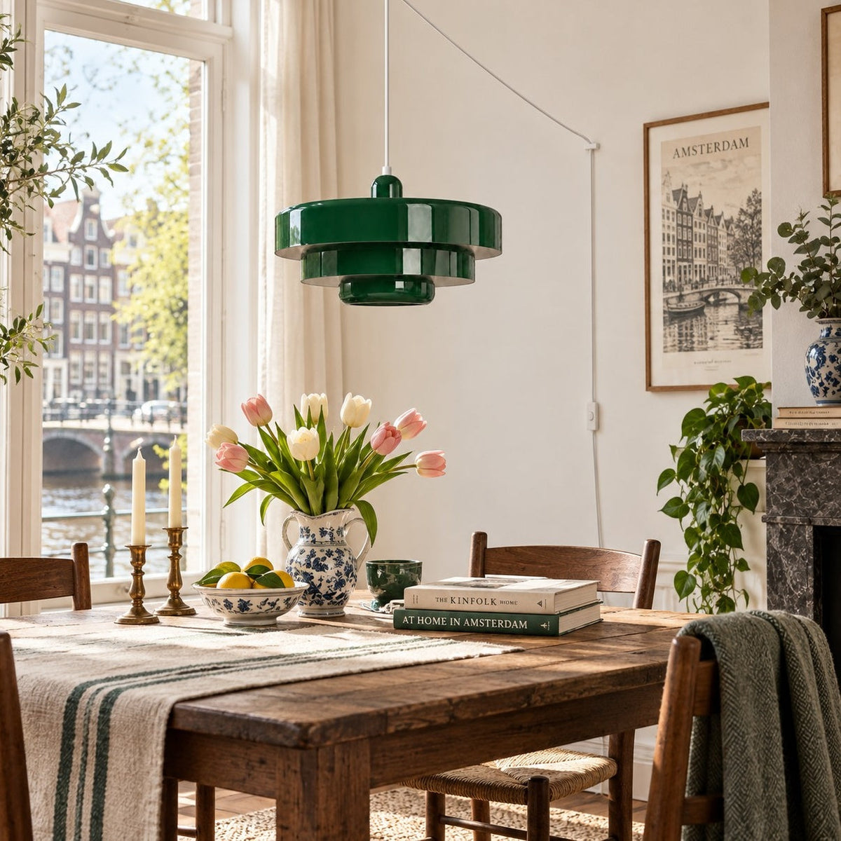 Steckdosen-Pendelleuchte im Retro-Bauhaus-Stil, mehrfarbig – Ansicht 4