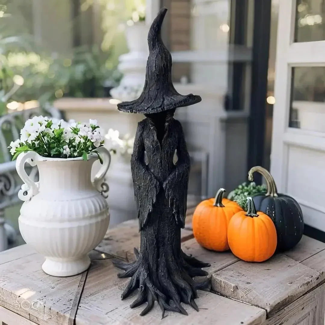 Hexen-Gartenstatue - Handgefertigte Harz-Wächterfigur