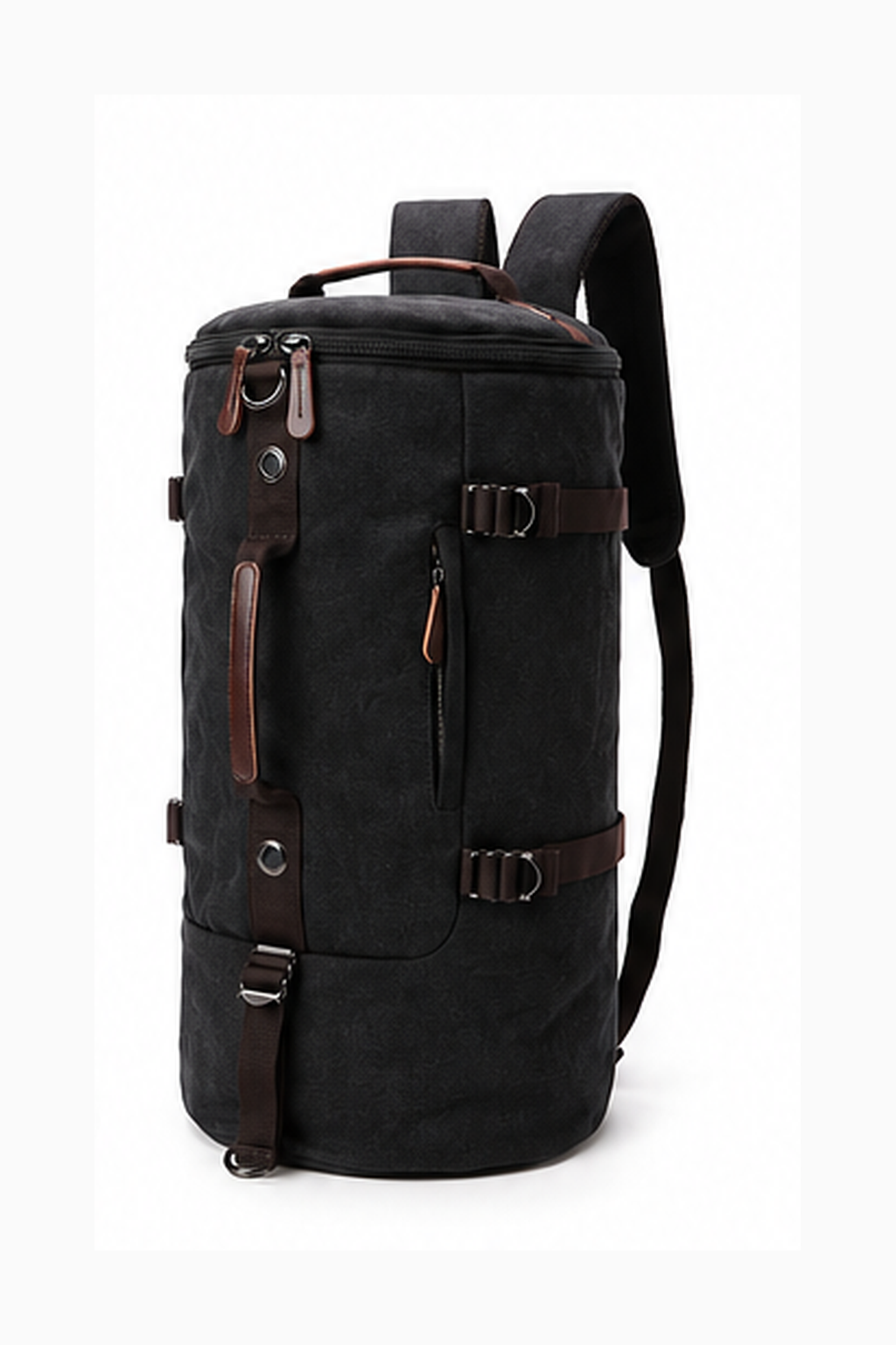 Convertible Canvas-Reisetasche und Rucksack – Schwarz
